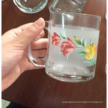 Taza de cristal de la flor de la etiqueta de Niza Taza de cristal para la cerveza